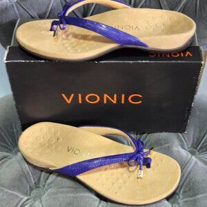 Vionic Bella II Lizard Flip Flop Purple Sandals Size 10